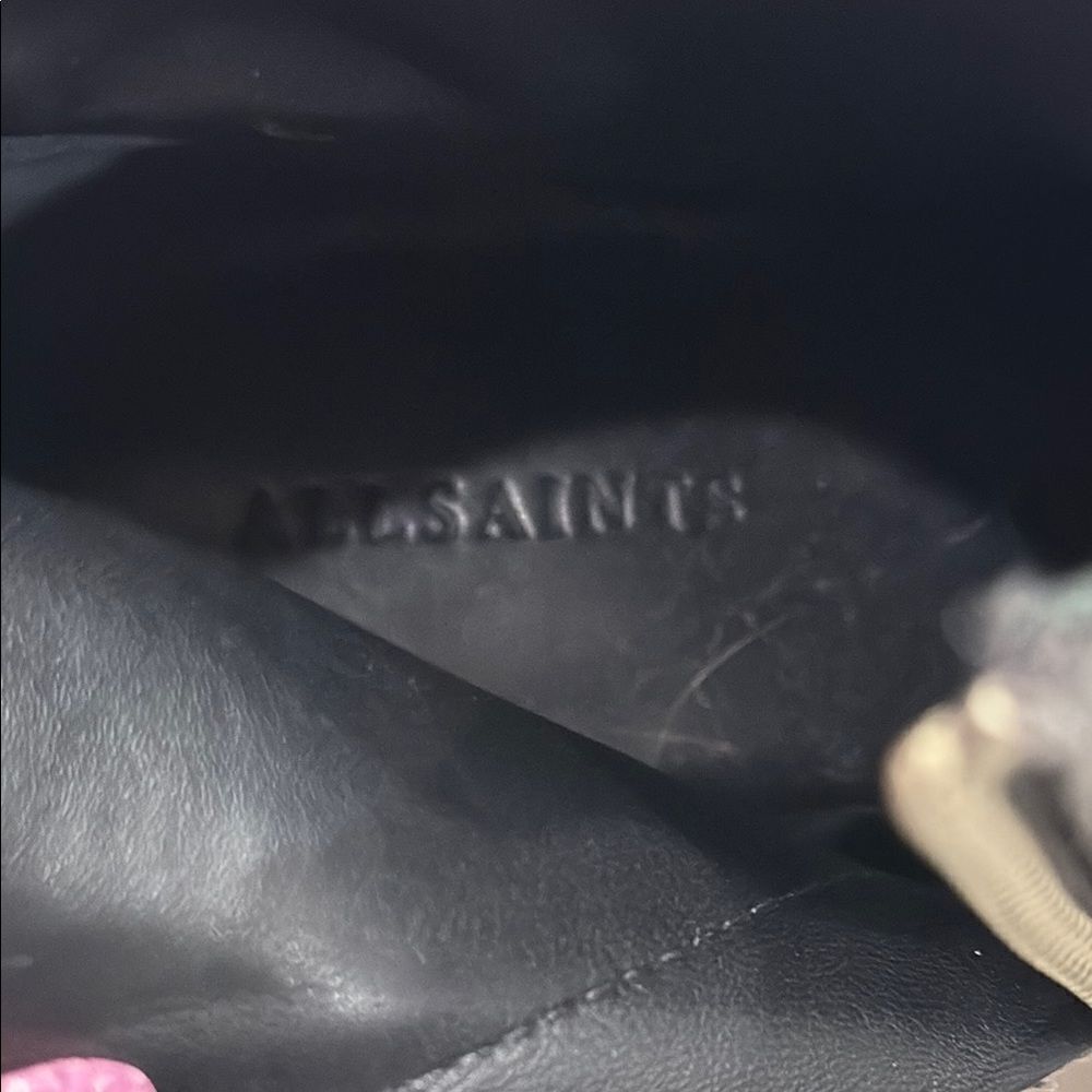 All Saints Grey Black SuedeAnkle Boots with Silver Buckle - Picture 4 of 7